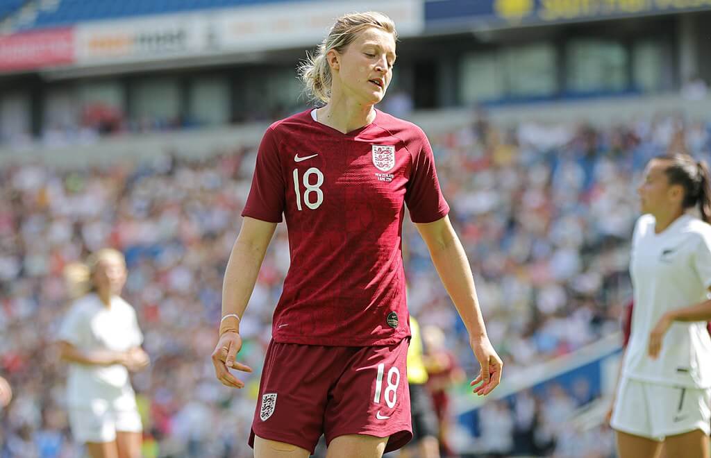 England's Ellen White on the pitch.