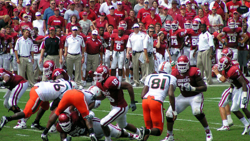 The Miami Hurricanes taking on the Oklahoma Sooners.