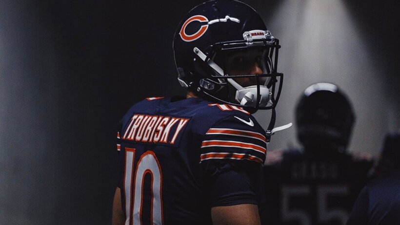 Mitch Trubisky heading to the Bears locker room