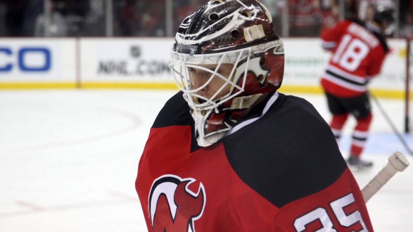 Devils goalie Cory Schneider skating