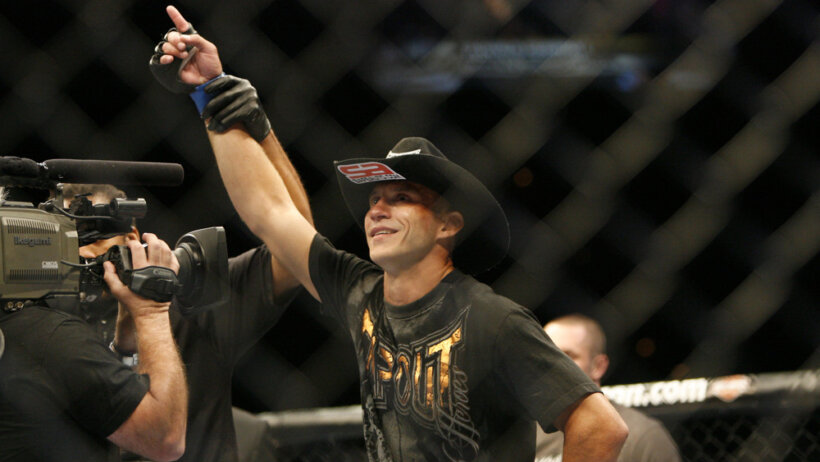Donald Cerrone celebrates his win over Dennis Siver at UFC 137 at the Mandalay Bay Arena in Las Vegas