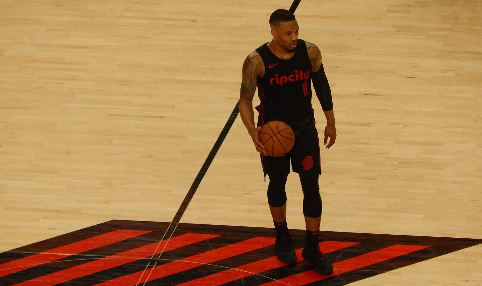 Damian Lillard at center court
