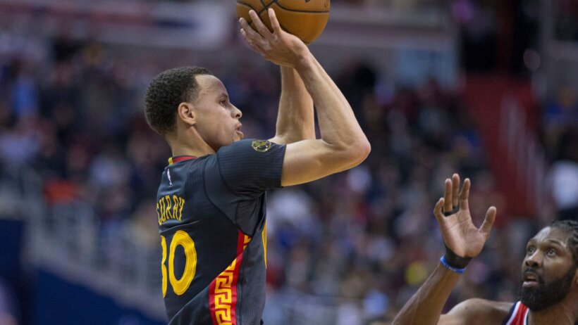 Steph Curry lets it fly.