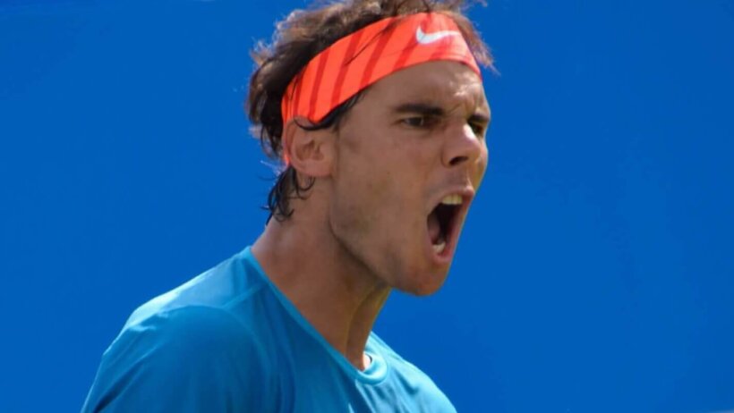Rafael Nadal shouting