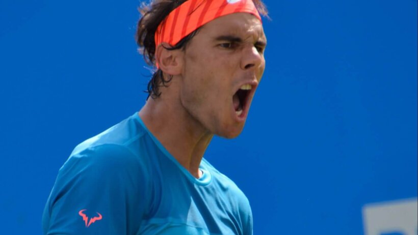 Rafael Nadal shouting