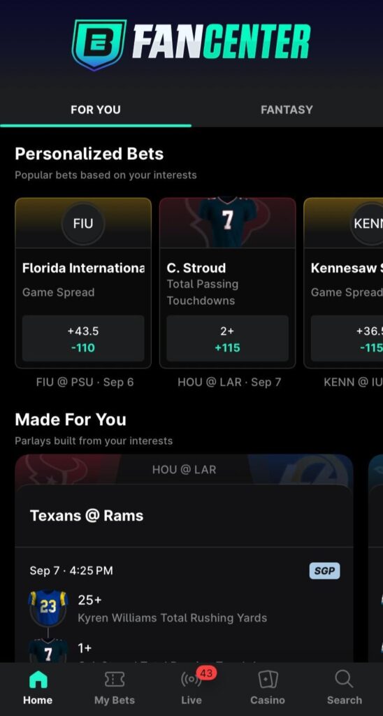 espn bet fancenter