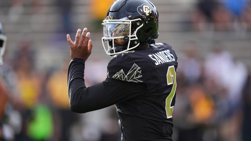 Colorado Buffaloes quarterback Shedeur Sanders before the game against the North Dakota State Bison