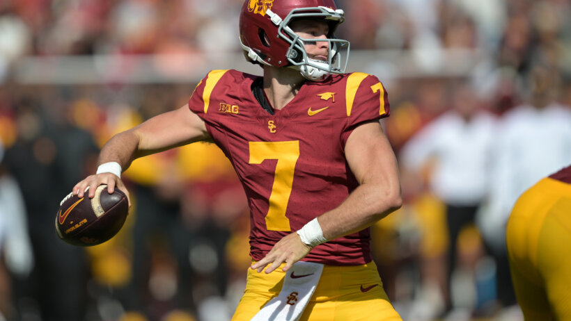 Miller Moss throwing pass