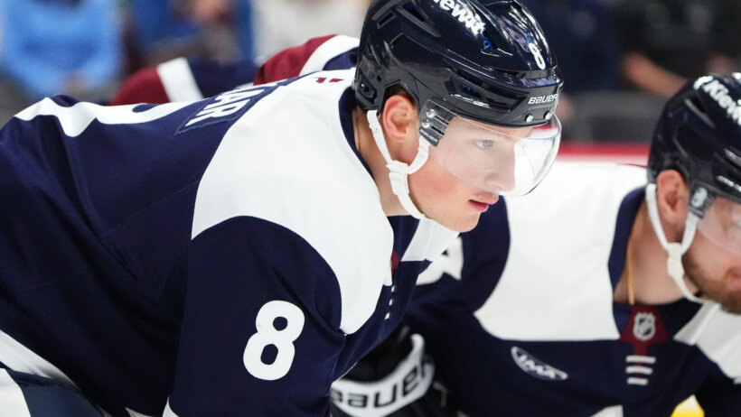 Colorado Avalanche defenseman Cale Makar during the first period against the Utah Hockey Club