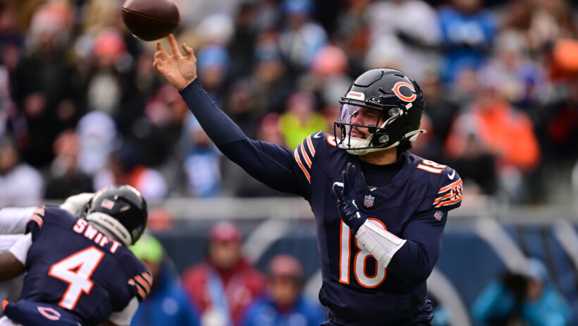 Caleb Williams throws pass