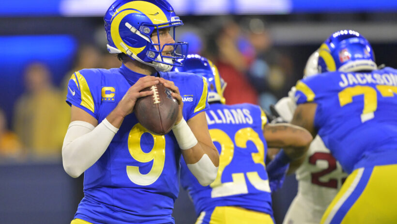 Matthew Stafford drops back to pass.