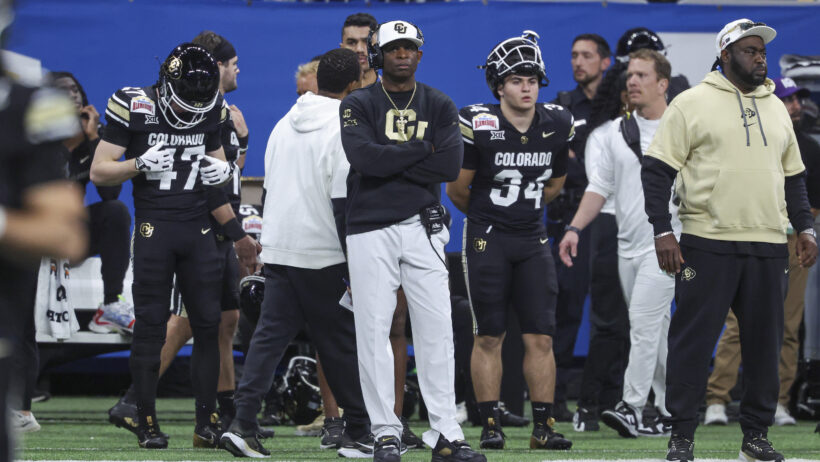 Colorado Buffaloes head coach Deion Sanders on the sideline