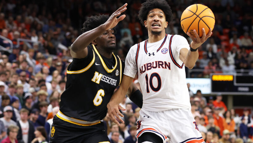 Chad Baker-Mazara drives to the hoop versus Missouri.