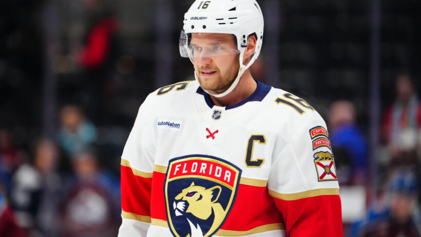 Florida Panthers center Aleksander Barkov before the game against the Colorado Avalanche