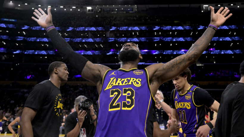 LeBron James pregame celebration.
