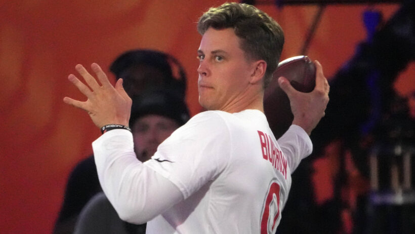 AFC quarterback Joe Burrow of the Cincinnati Bengals throws the ball