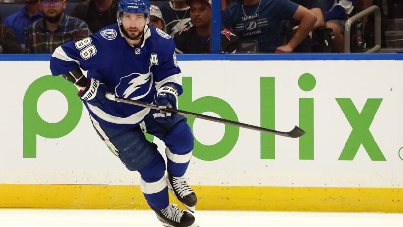 Tampa Bay Lightning right wing Nikita Kucherov skates against the Buffalo Sabres