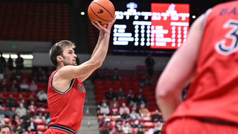 Saint Mary's Gaels guard Augustas Marciulionis shooting a three