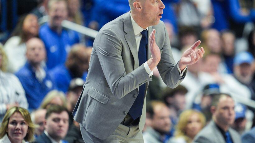 Kentucky men's basketball head coach Mark Pope on the sideline