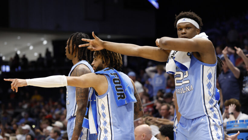 North Carolina Tar Heels bench celebrating