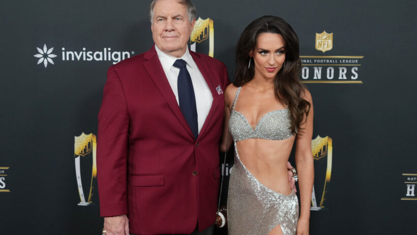 Bill Belichick and Jordon Hudson on the red carpet