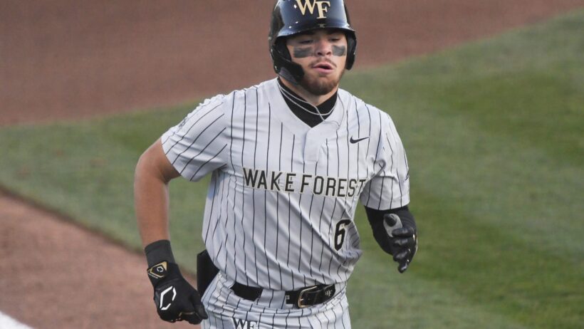 Wake Forest running home after hitting a home run