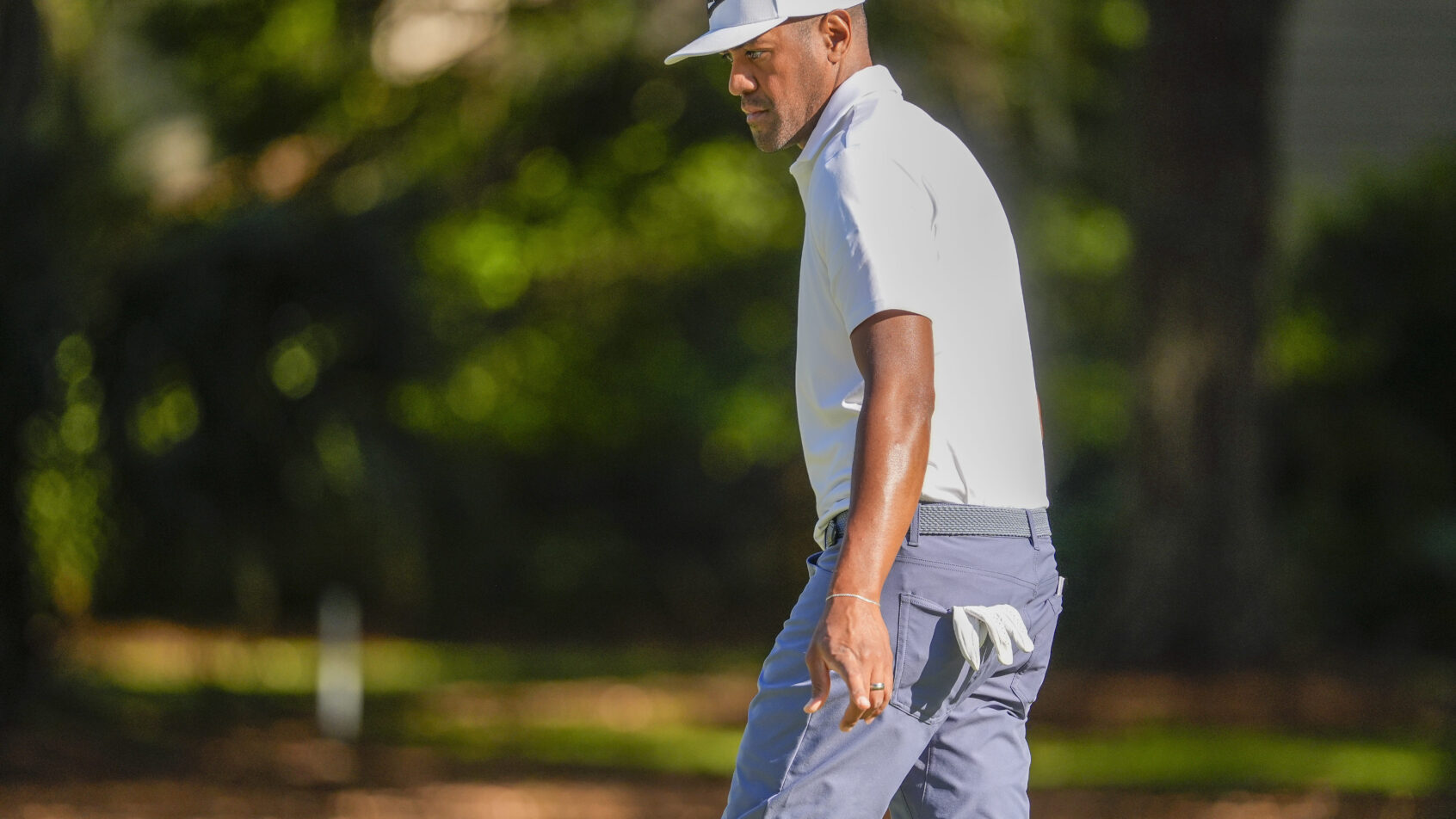 Tony Finau stalks a putt at the RBC Heritage.