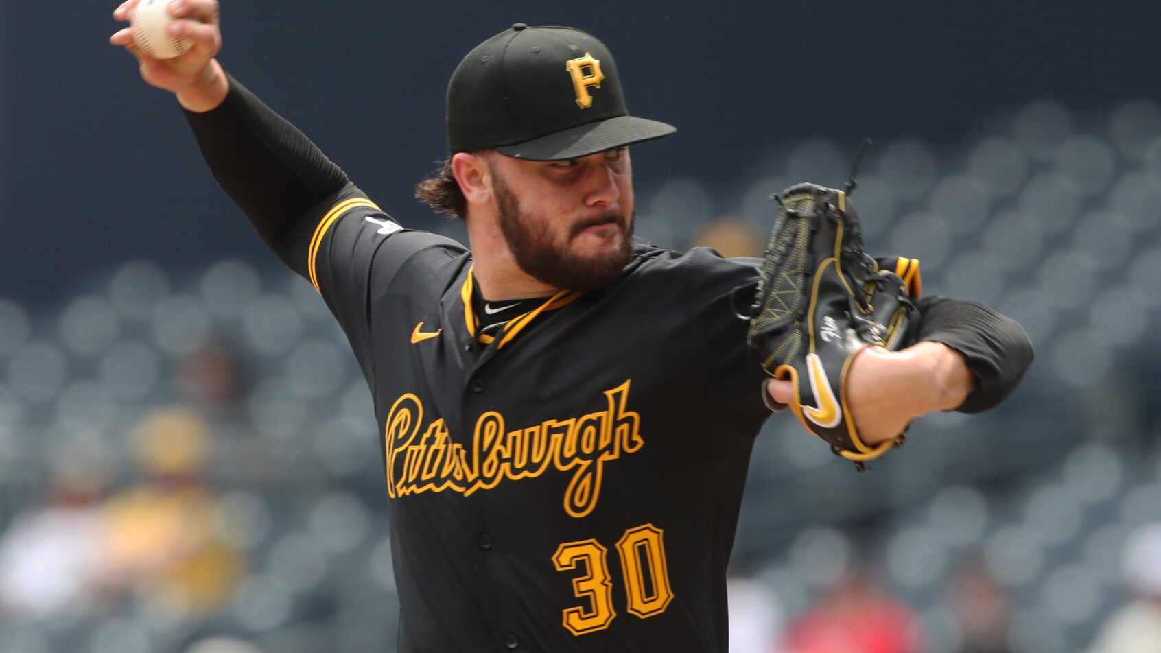 Paul Skenes delivers a pitch for the Pirates.