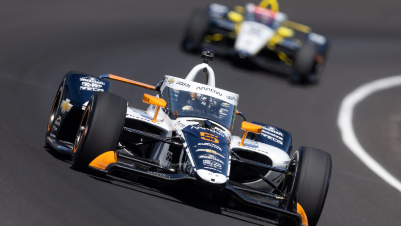 IndyCar Series driver Pato O'Ward during final practice on Carb Day at Indy 500