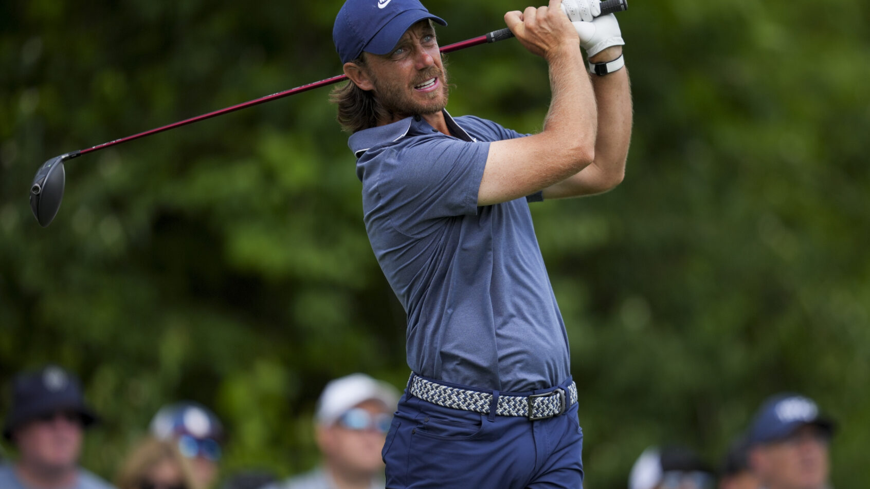 Tommy Fleetwood tees off at the Memorial Tournament