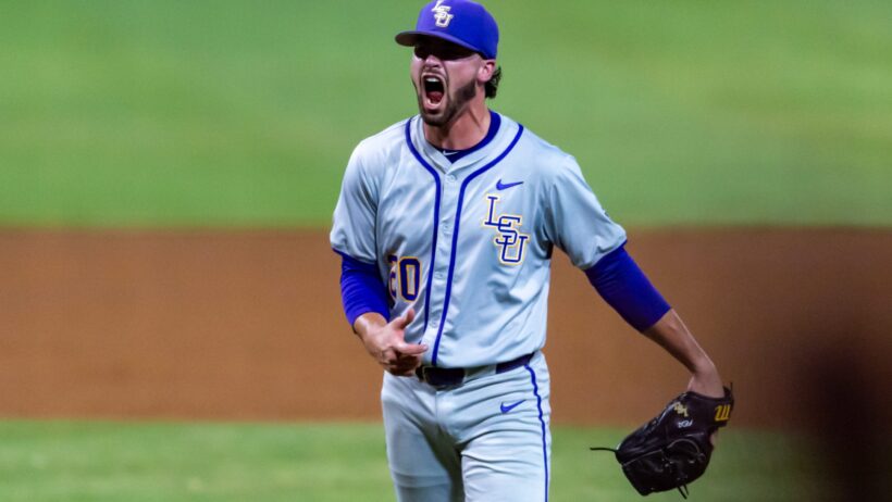 LSU's Casen Evans strikes out Little Rock in regionals