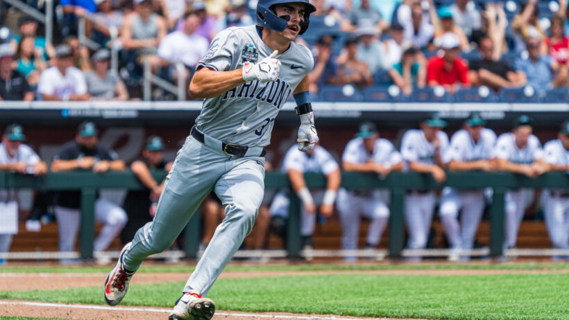 Maddox Mihalakis rounds first base