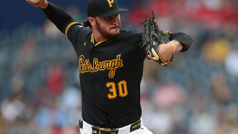 Pittsburgh Pirates starting pitcher Paul Skenes pitches