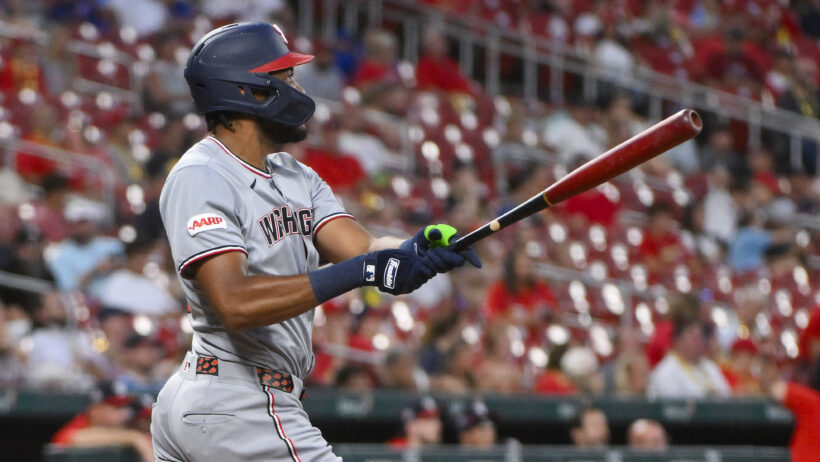 James Wood hits a home run