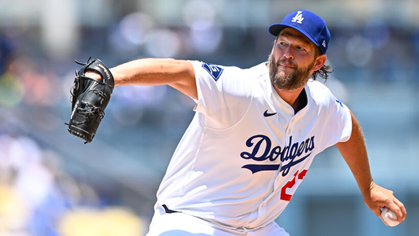 Los Angeles Dodgers starting pitcher Clayton Kershaw throws a pitch