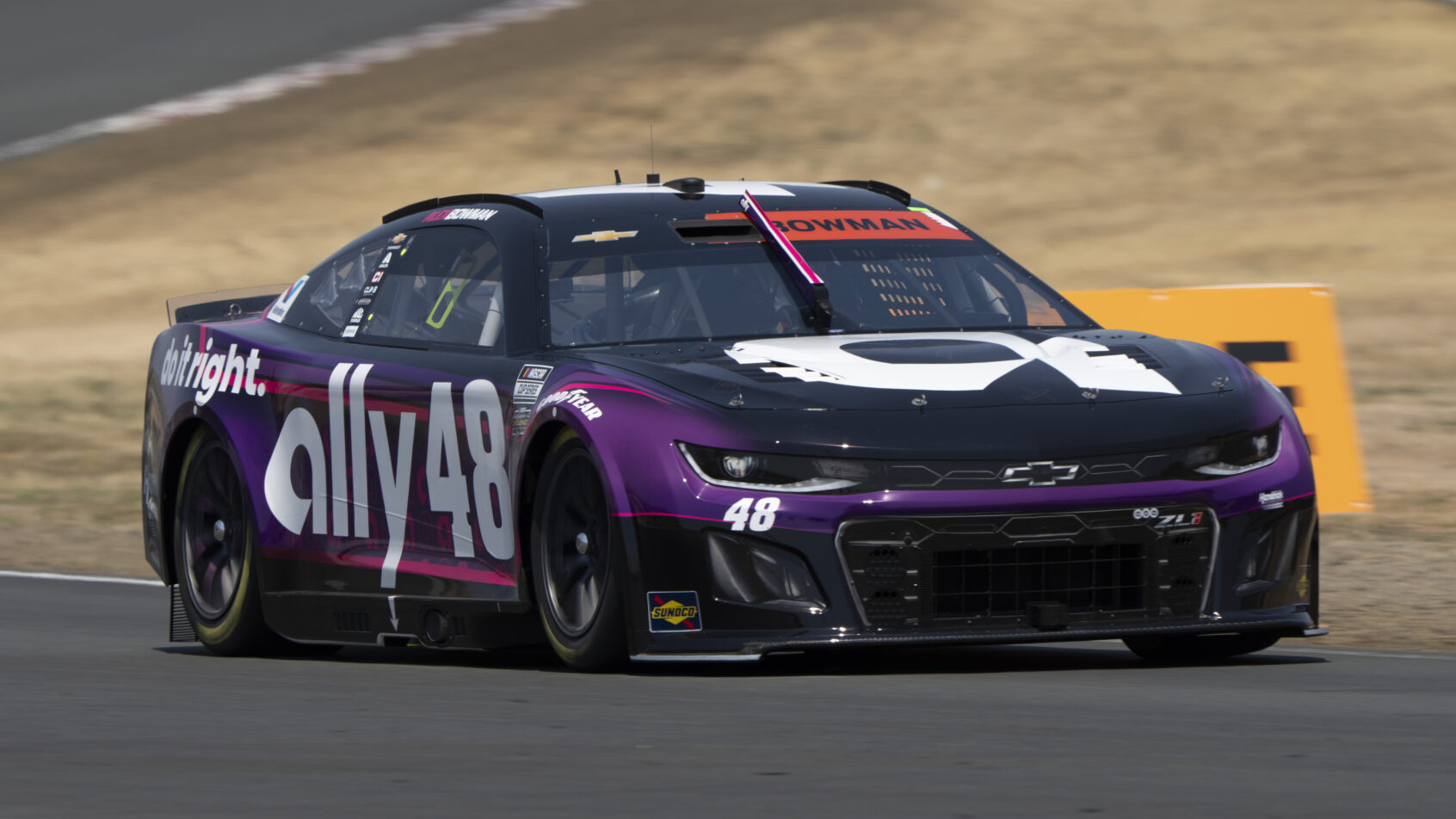 Alex Bowman on track at Sonoma Raceway (2025).