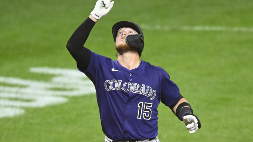 Hunter Goodman celebrates after hitting a home run