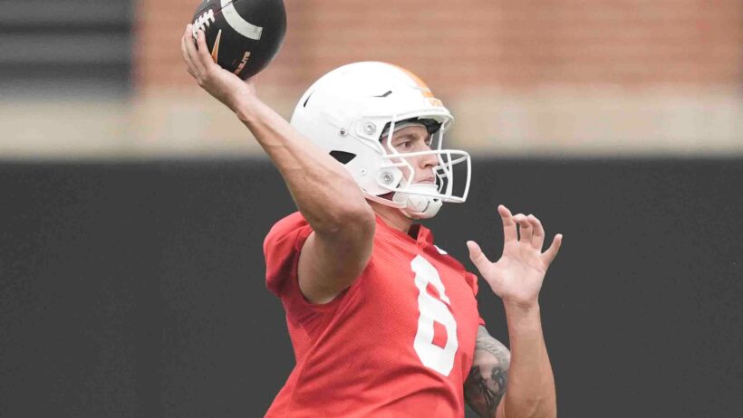 Joey Aguilar at fall practice