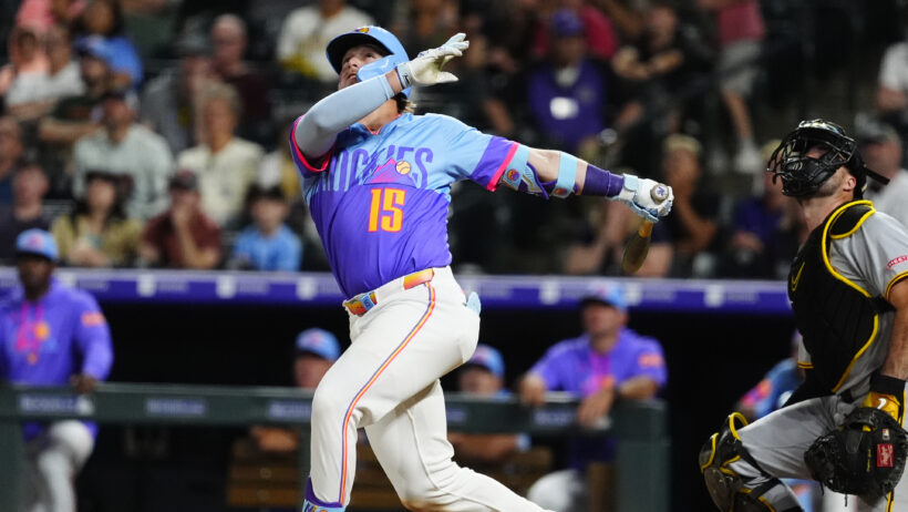 Hunter Goodman hitting a home run
