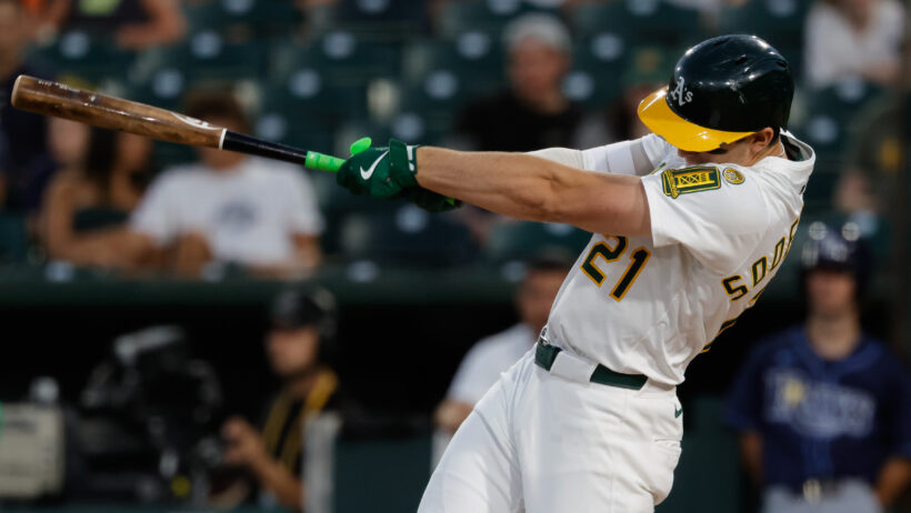 Tyler Soderstrom hits a double