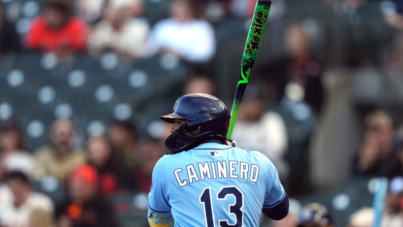 Junior Caminero up to bat