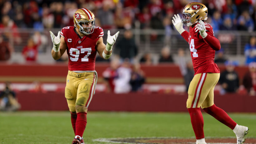San Francisco 49ers defensive end Nick Bosa on the field