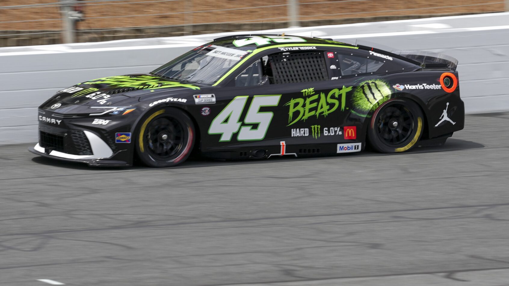 Tyler Reddick on track at Charlotte Motor Speedway (2025).