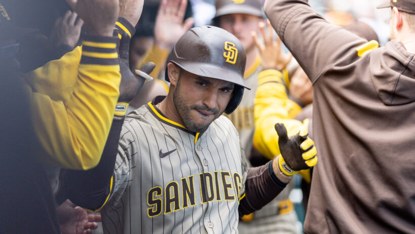 Ramon Laureano celebrates after hitting a home run