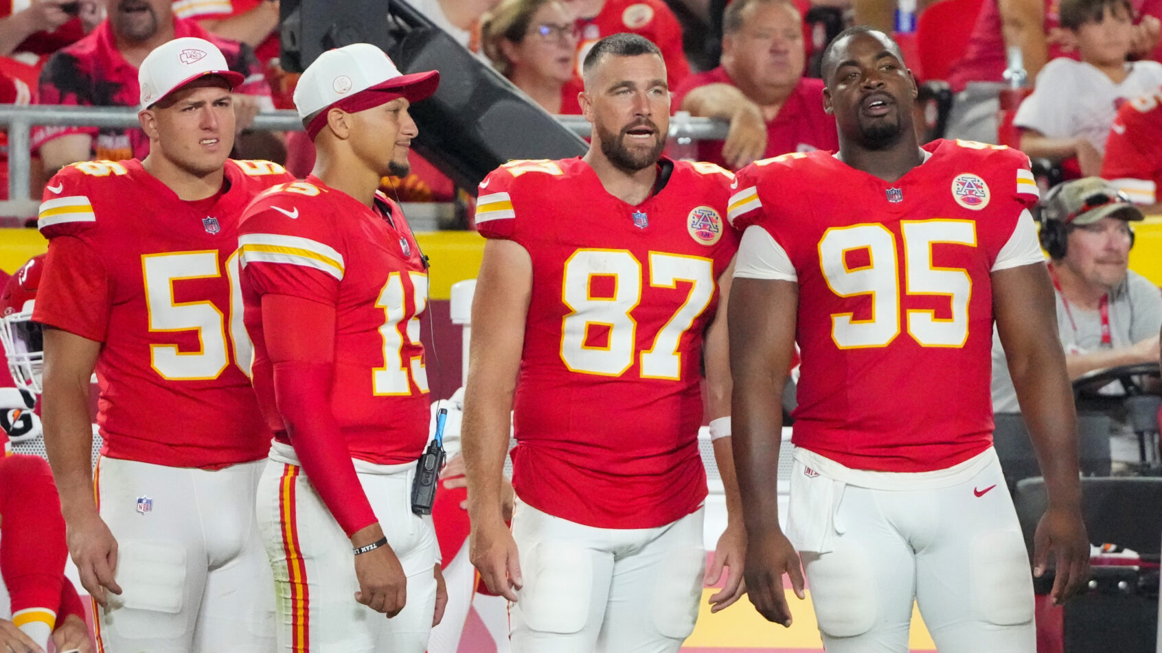 PATRICK-MAHOMES-TRAVIS-KELCE-GEORGE-KARLAFTIS-CHRIS-HONES-KANSAS-CITY-CHIEFS