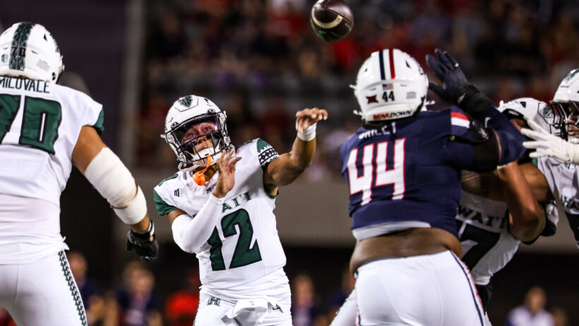 Micah Alejado throwing pass