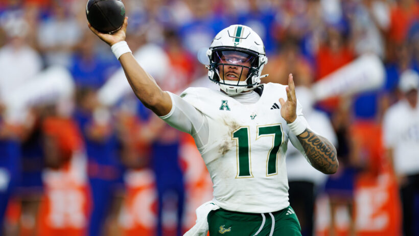 South Florida Bulls quarterback Byrum Brown throws the ball