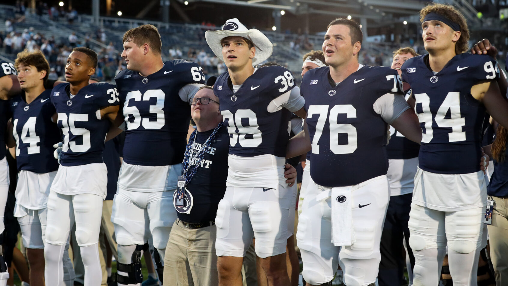 Penn State celebrates following a win over Villanova.