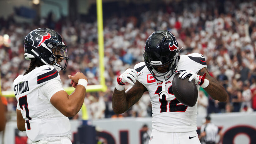 CJ Stroud and Nico Collins celebrating