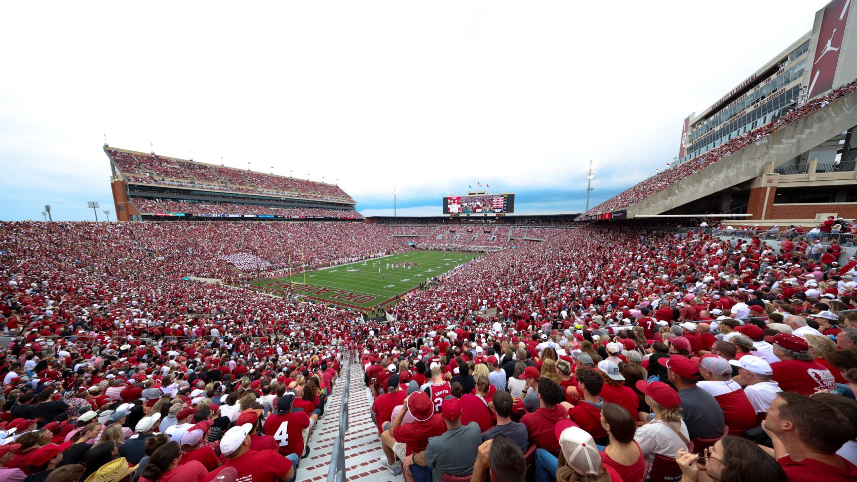 Michigan vs Oklahoma betting promos. Memorial Stadium wide shot.
